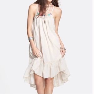 Free People Embroidered High Low Peasant Dress